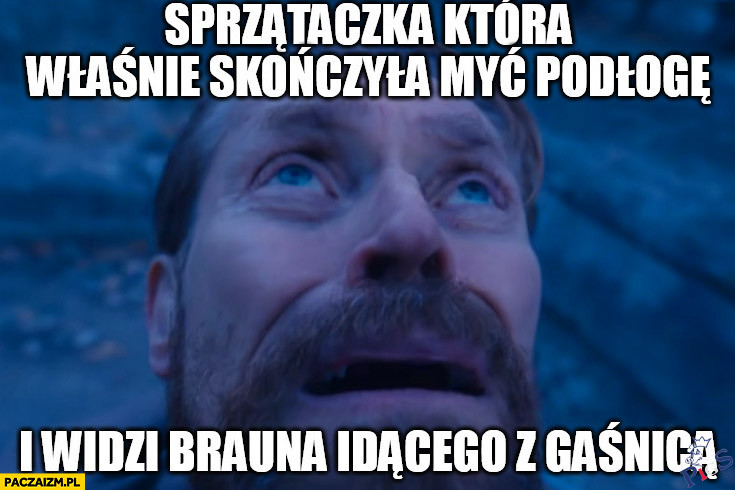 Sprzątaczka, gdy widzi Brauna