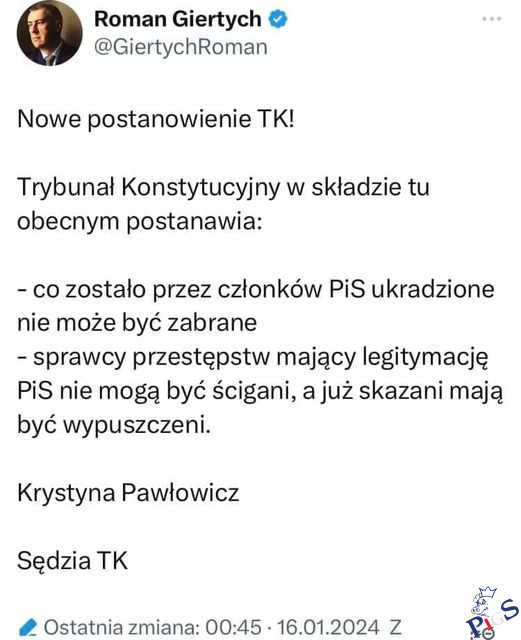 Nowe postanowienie TK