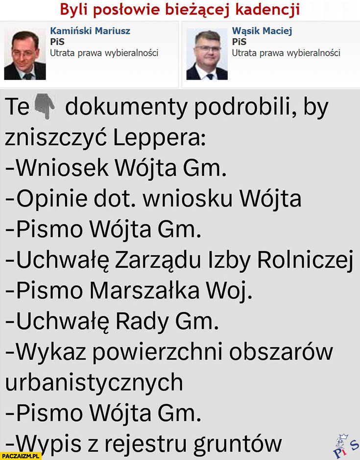 Podrabiali dokumenty, żeby zniszczyć Leppera