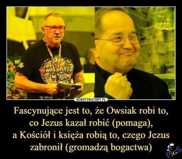 Spontaniczna różnica między Rydzykiem a Owsiakiem