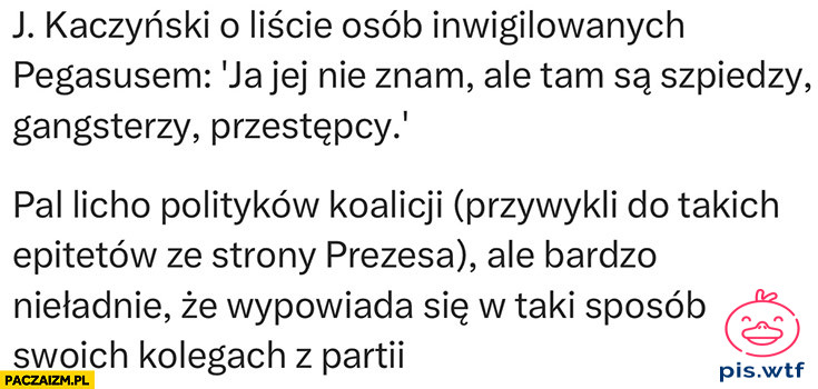 Nieładnie tak mówić o swoich