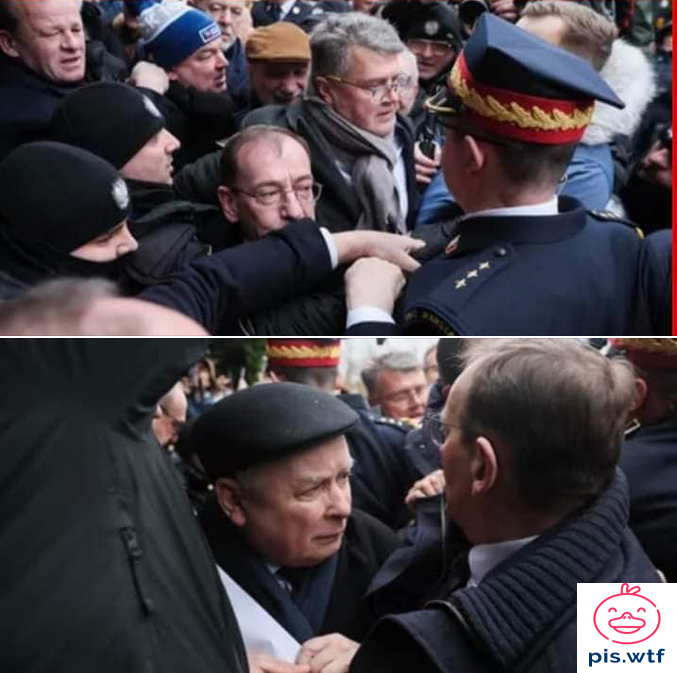 Przepychanka przed Sejmem