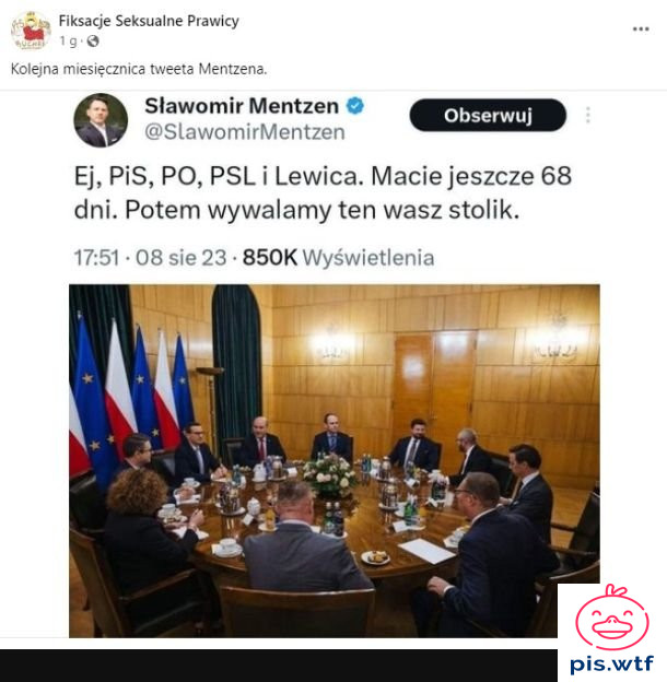 Kolejna miesięcznica tweeta Mentzena