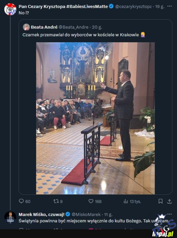Czarnek w kościele
