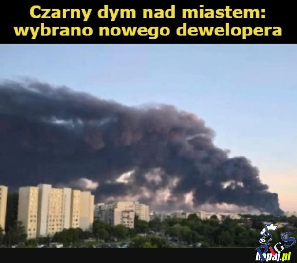 Czarny dym nad miastem