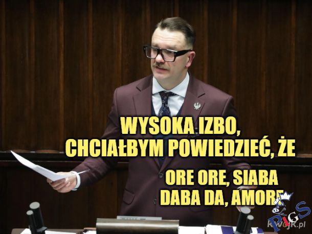 Chciałbym powiedzieć, że ore ore