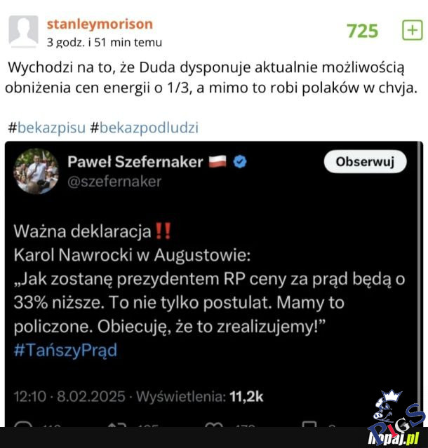 Bo prezydent chvja może, ale debile się nabiorą