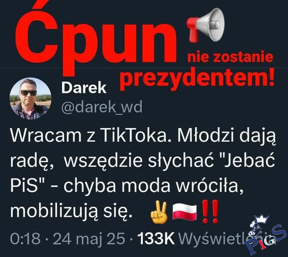 Ćpun nie zostanie prezydentem