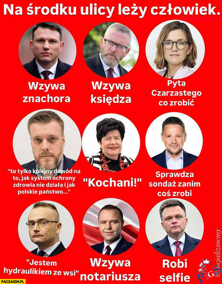 Na środku ulicy leży człowiek