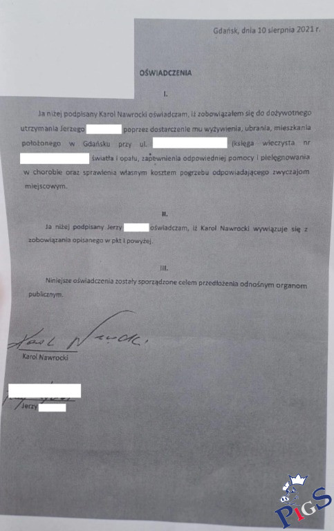 Nie było żadnego zobowiązania do opieki nad panem Jerzym ze strony Nawrockiego