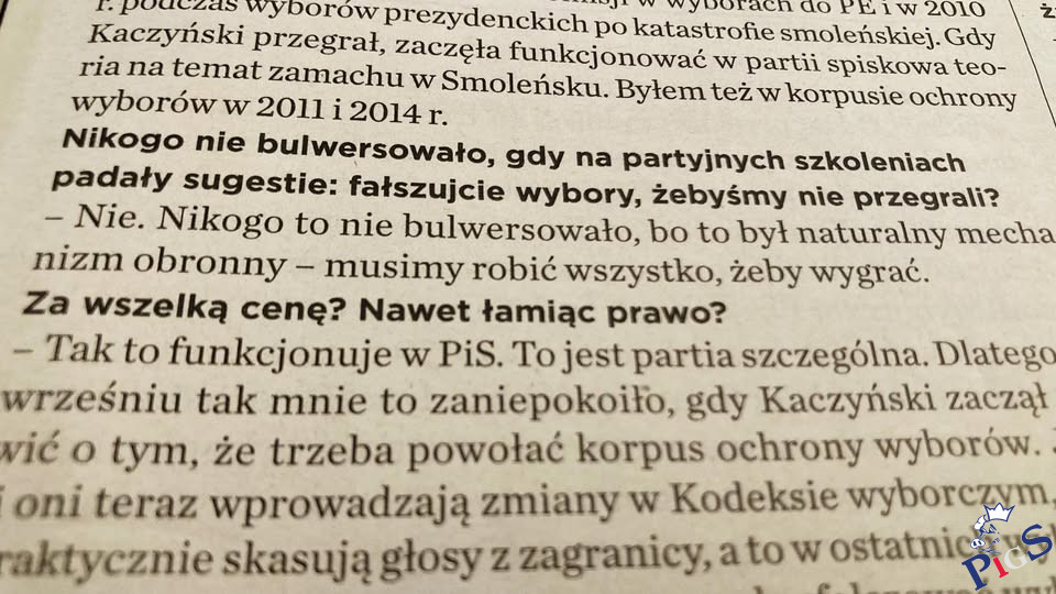 Co do jednego nie mam żadnych wątpliwości. Ludzie PiS w komisjach fałszowanie mają we krwi